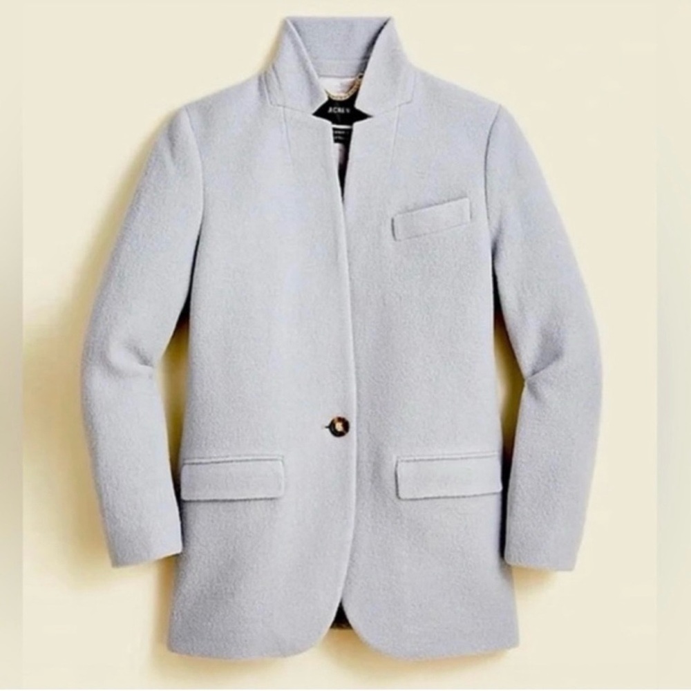 J.Crew Grey Blue Leighton Blazer Jacket in Italian Boiled Wool ~ NWT
